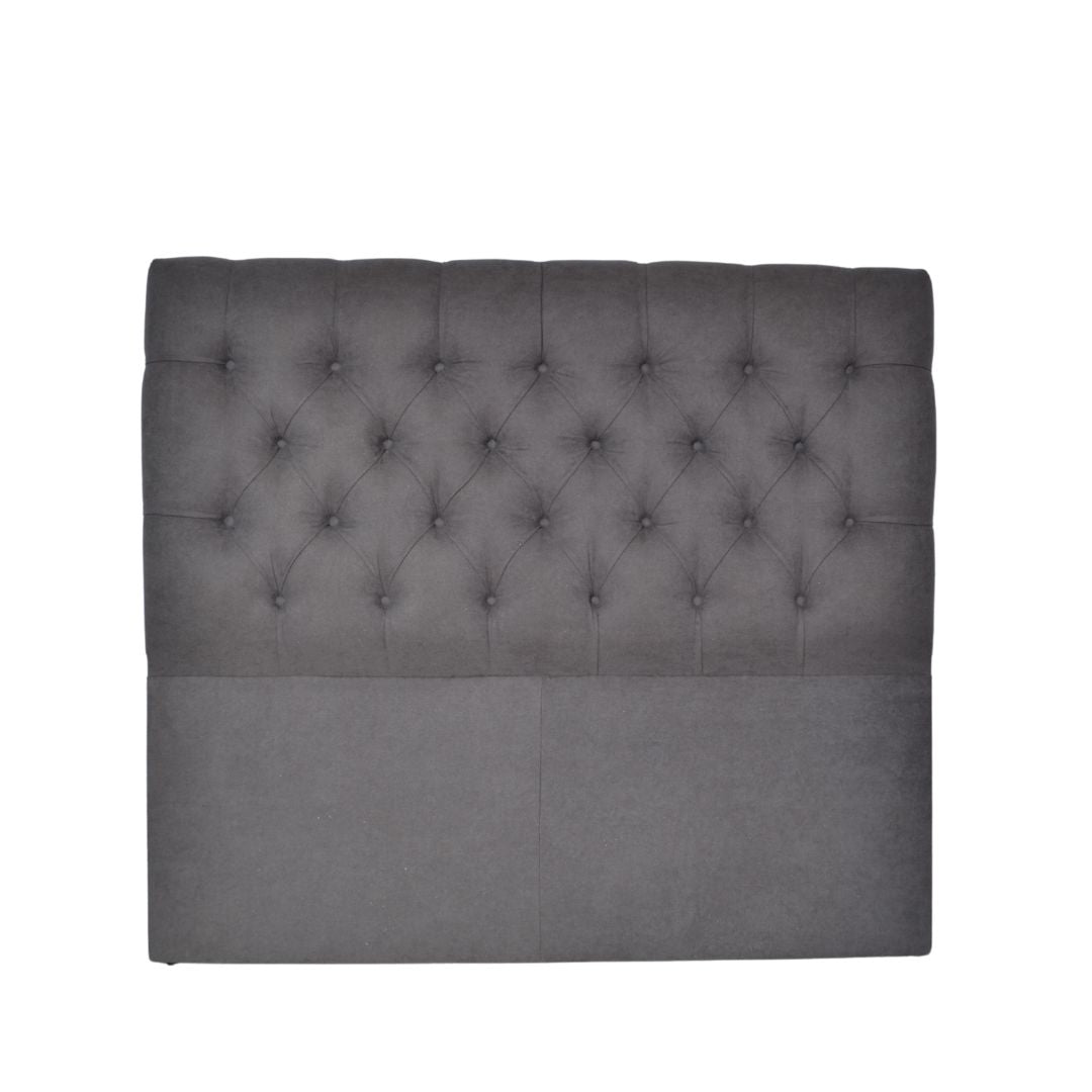 Respaldo de Cama Capitoné 2 Plazas Velvet Gris