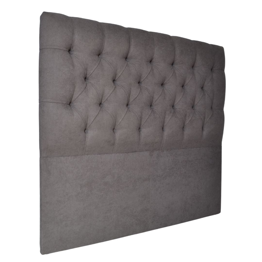 Respaldo de Cama Capitoné 2 Plazas Velvet Gris