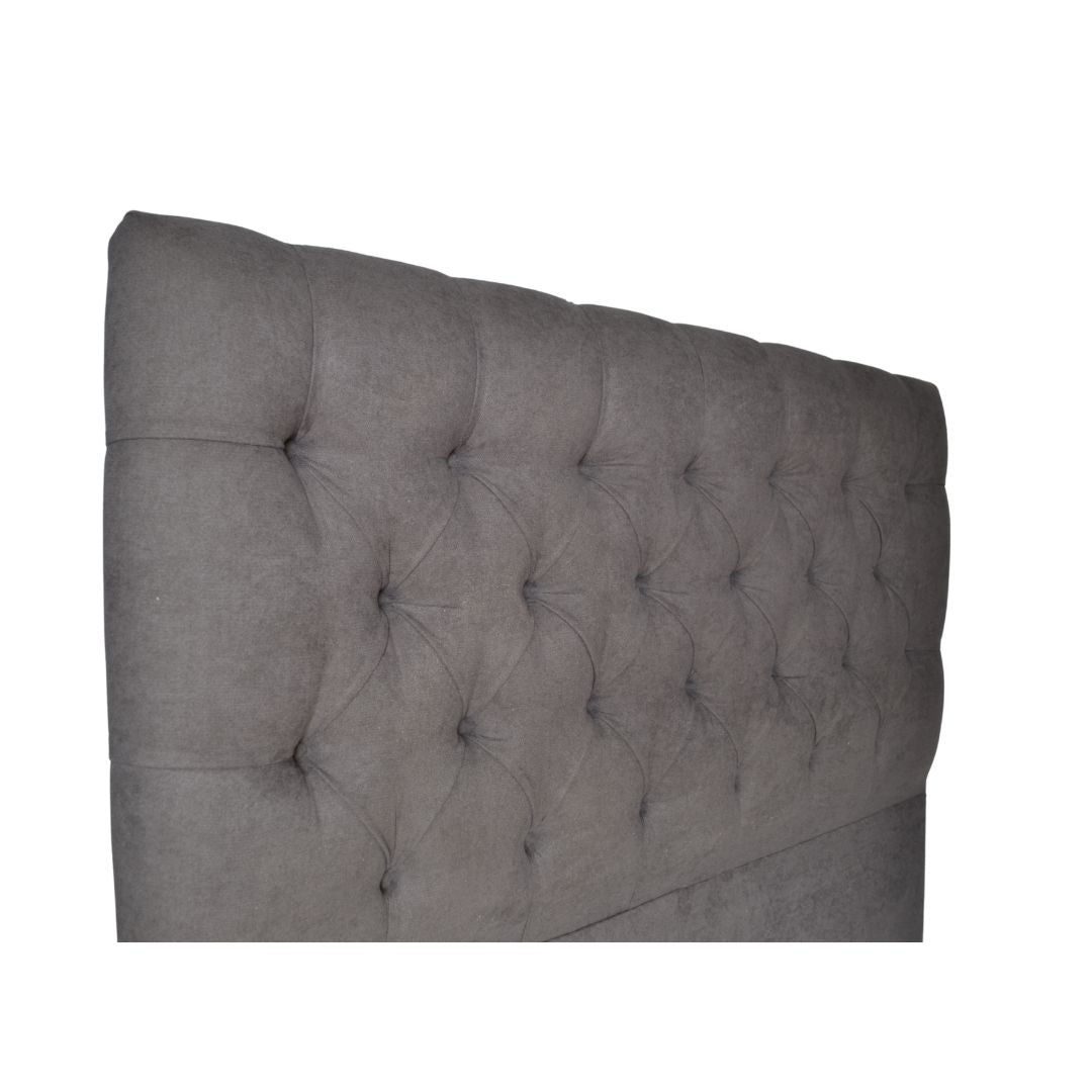 Respaldo de Cama Capitoné 2 Plazas Velvet Gris