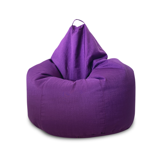 Puff Pera Adulto Felpa Morado Con Relleno