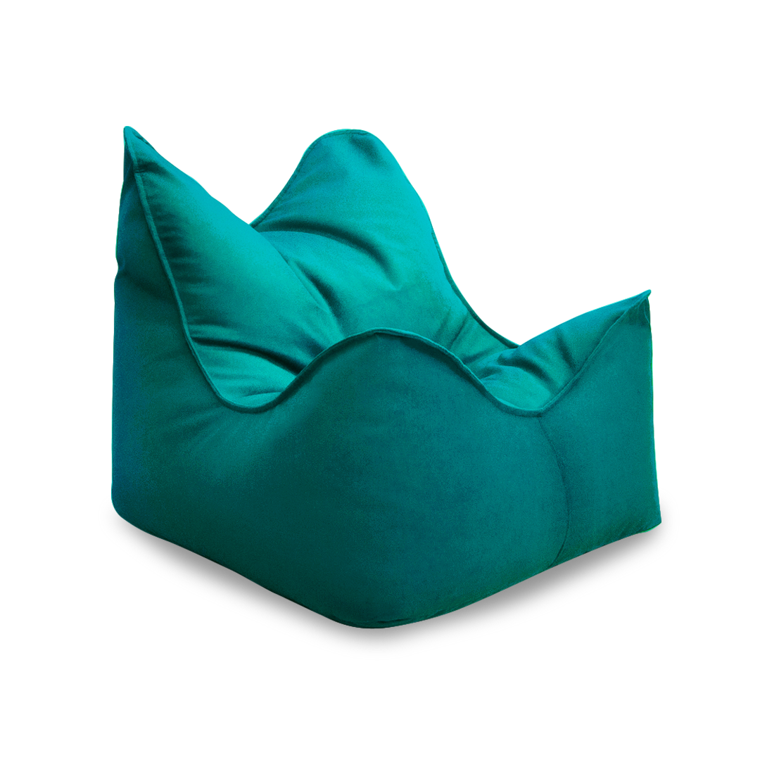 Puff Sillón Felpa Turquesa con Relleno