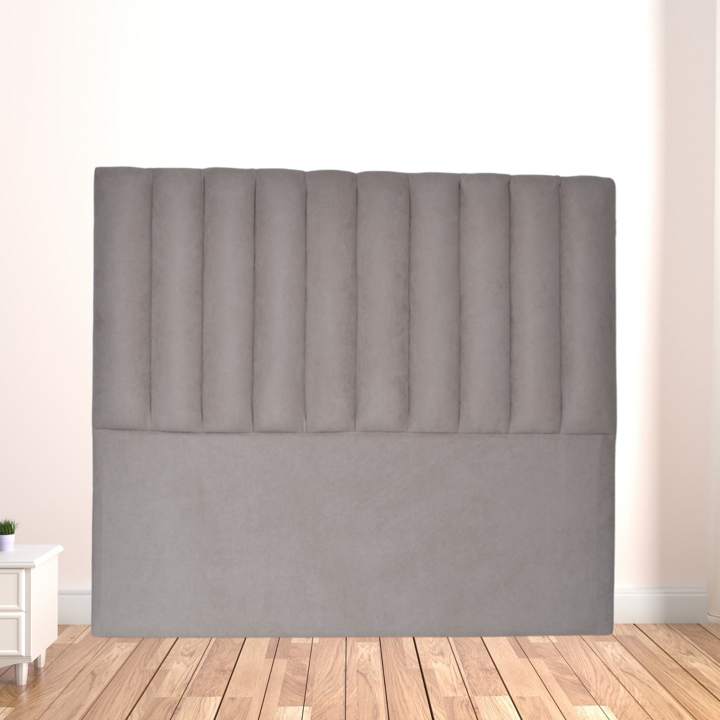 Respaldo de Cama Tubular Vertical 2 Plazas Velvet Beige