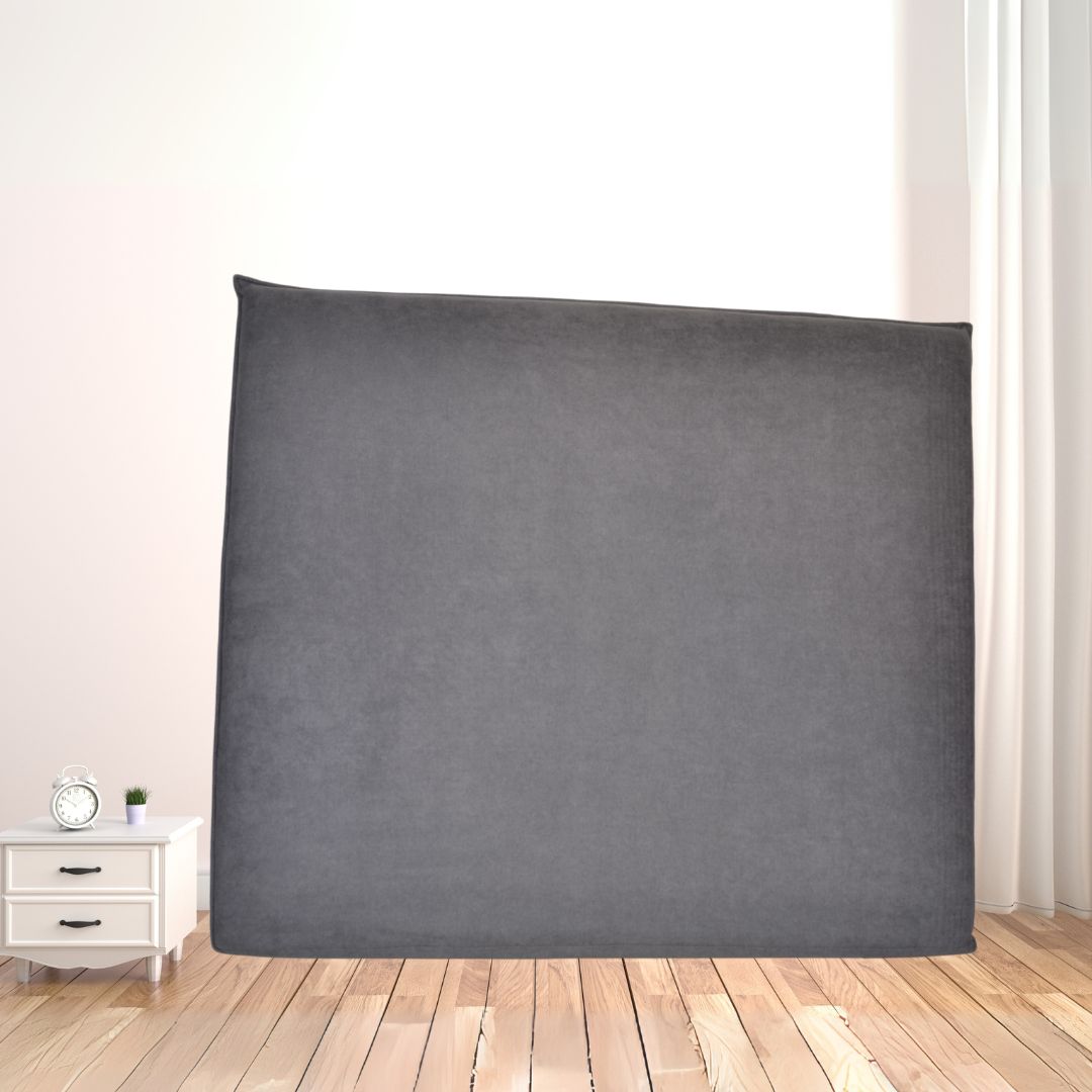 Respaldo de Cama 2 Plazas Velvet Gris Oscuro