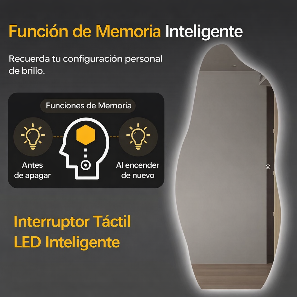 Espejo Led Cuerpo Pedestal 170x69 cm.