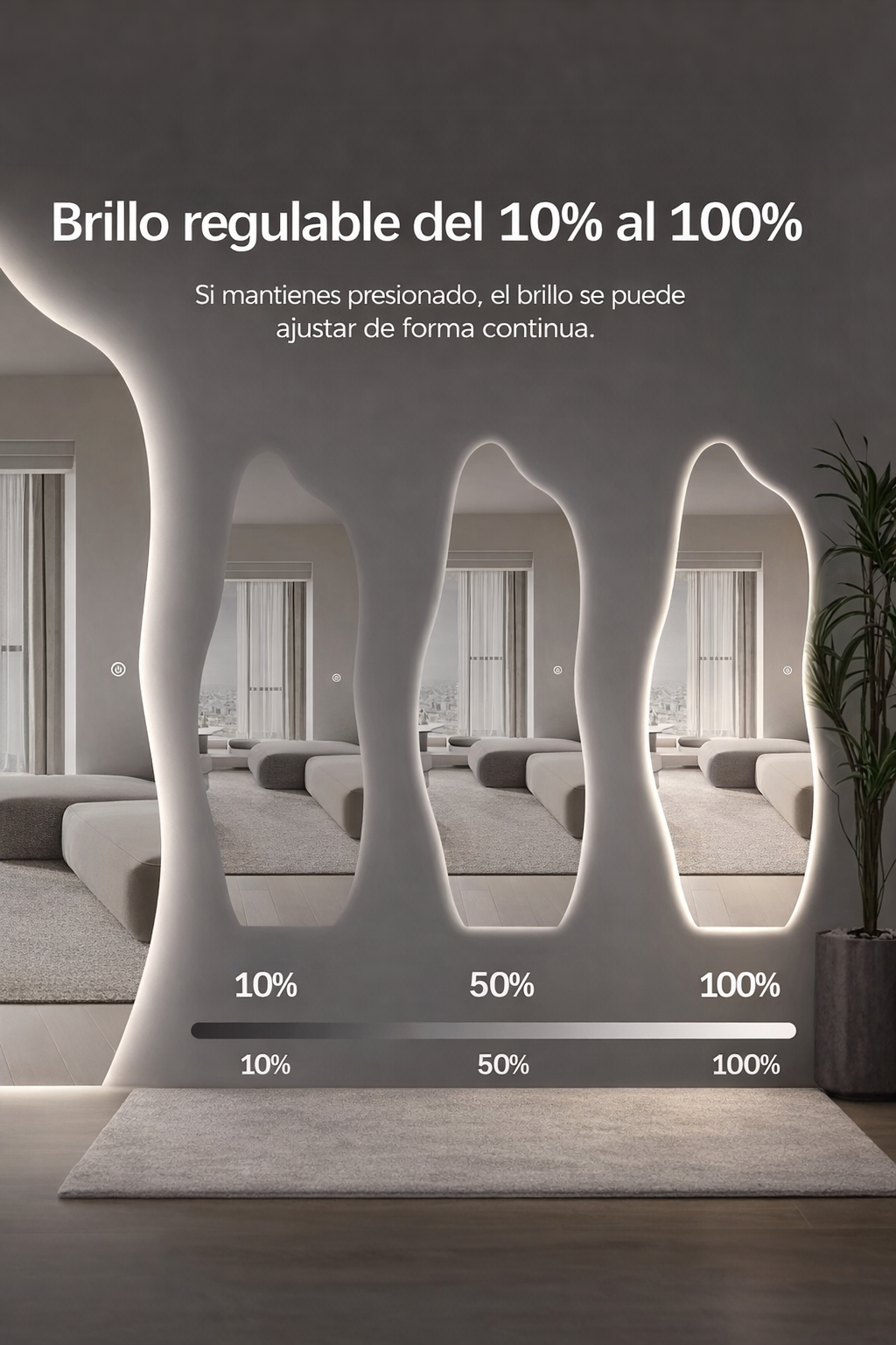 Espejo Led Cuerpo Pedestal 170x69 cm.