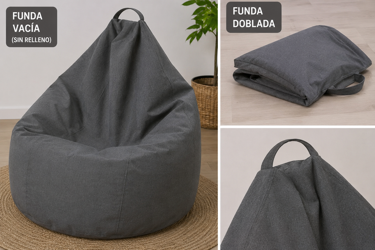 Funda Puff Pera Adulto Sin Relleno