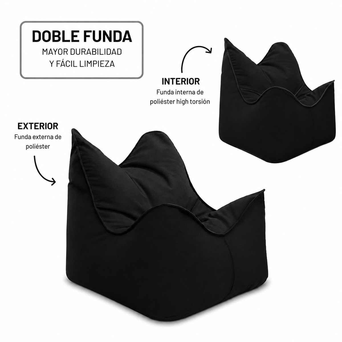 Puff Sillón Lona Turquesa con Relleno