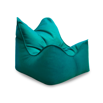 Puff Sillón Felpa Turquesa con Relleno