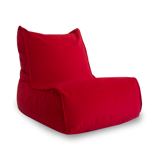 Puff Relax Lona Rojo Con Relleno