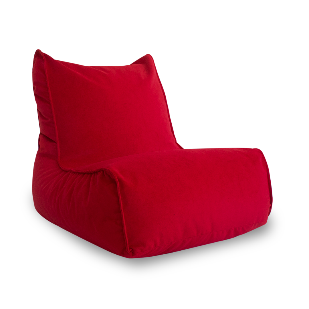 Puff Relax Lona Rojo Con Relleno