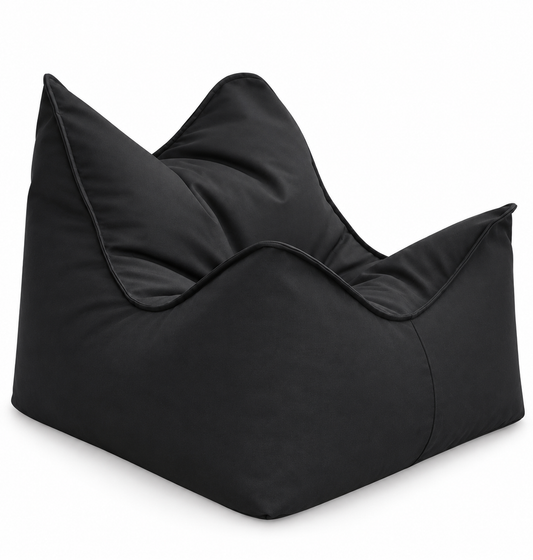Puff Sillón Lona Negro con Relleno